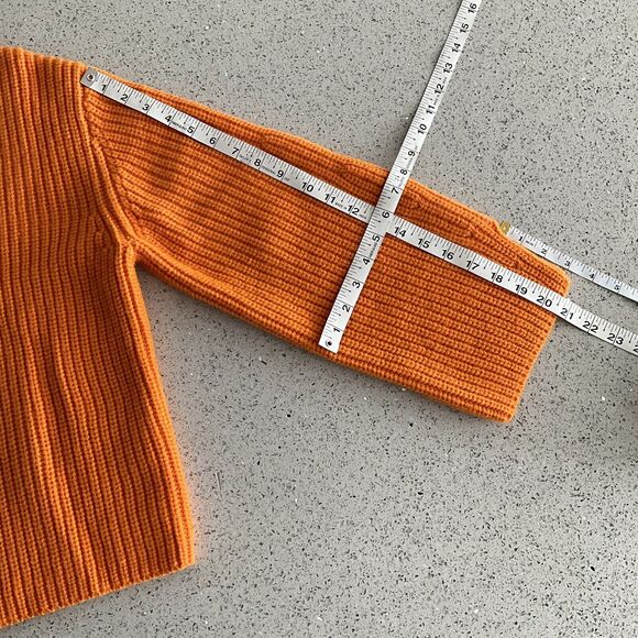 100% Wool Stockholm Atelier & Other Stories S Sweater Ribbed Orange Mock Neck - Picture 5 of 7